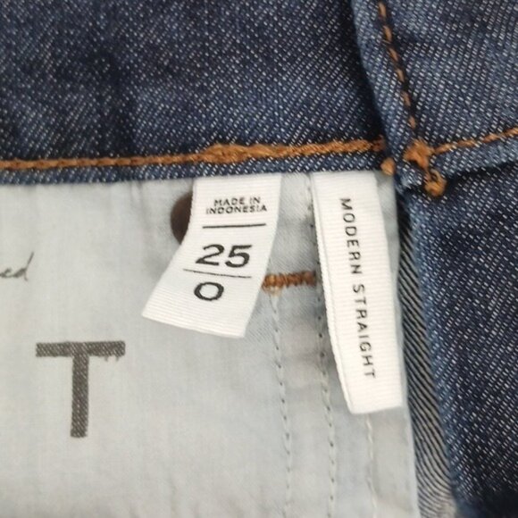 LOFT Jeans Womens Size 0 Dark Wash Modern Straight Stretch Denim Classic Fit - Picture 6 of 7